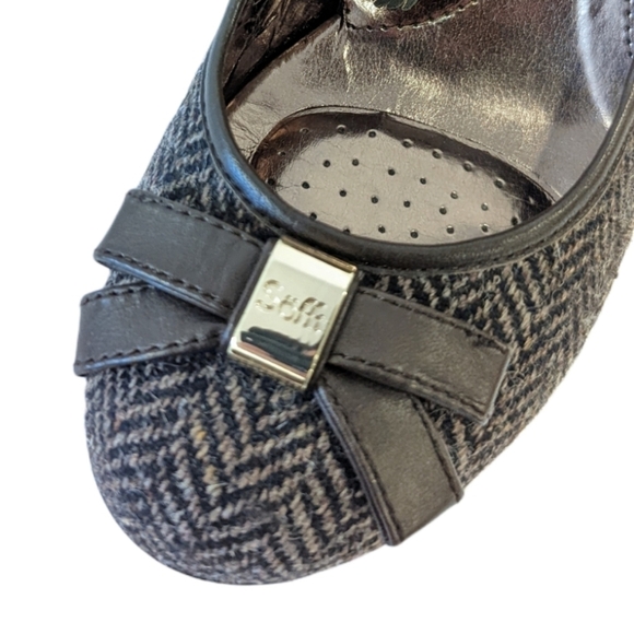 SOFFT brown herringbone kitten heels sz 6 - Picture 2 of 10